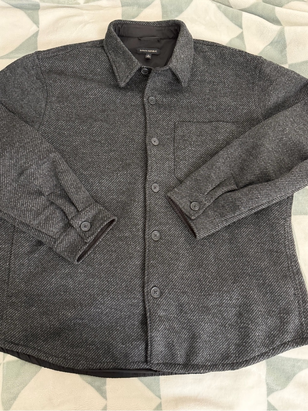 Banana Republic Men’s Charcoal Gray Button-Up Shirt Jacket